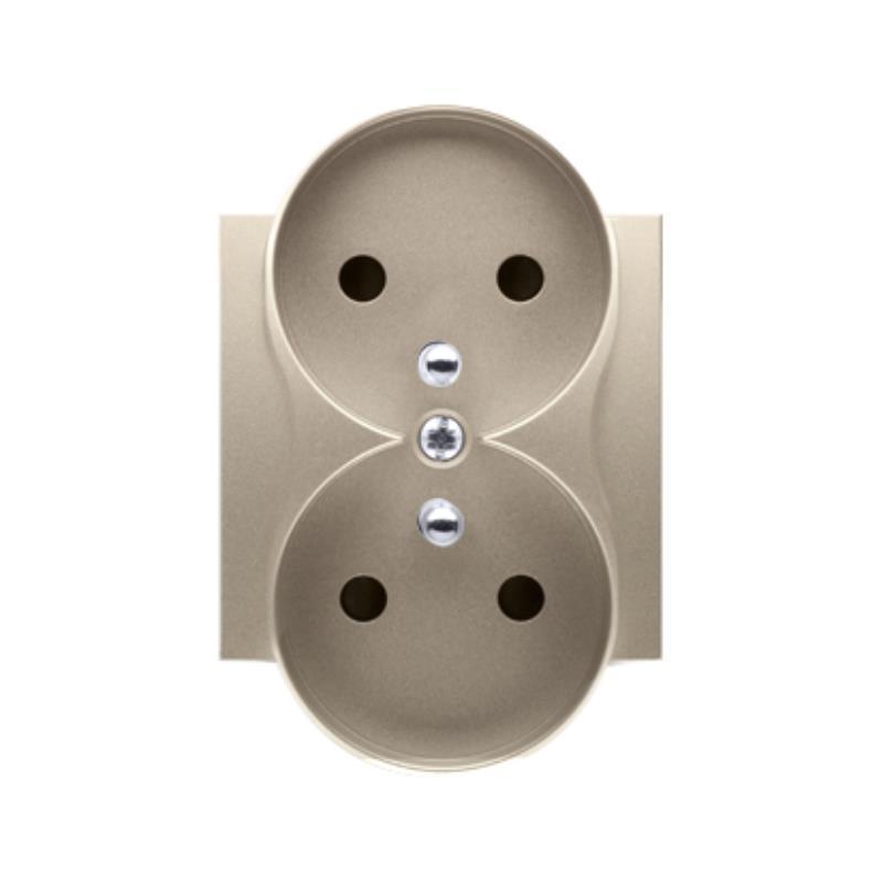 Simon 54 Premium złoty mat - pokrywa gniazda podwójnego z uziemieniem do ramek Premium DGZ2MZP/44