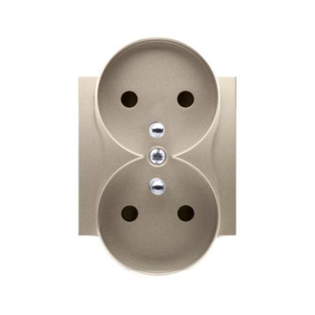 Simon 54 Premium złoty mat - pokrywa gniazda podwójnego z uziemieniem do ramek Premium DGZ2MZP/44