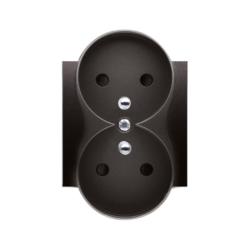 Simon 54 Premium antracyt - pokrywa gniazda podwójnego z uziemieniem do ramek Premium DGZ2MZP/48