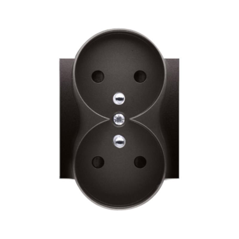 Simon 54 Premium antracyt - pokrywa gniazda podwójnego z uziemieniem do ramek Premium DGZ2MZP/48