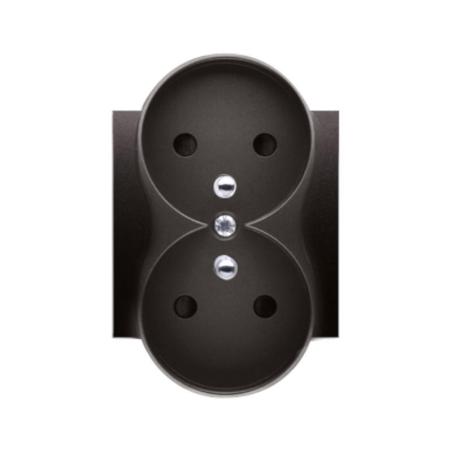 Simon 54 Premium antracyt - pokrywa gniazda podwójnego z uziemieniem do ramek Premium DGZ2MZP/48