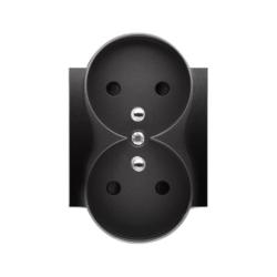 Simon 54 Premium czarny mat - pokrywa gniazda podwójnego z uziemieniem do ramek Premium DGZ2MZP/49