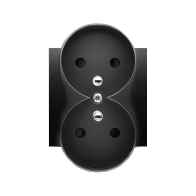 Simon 54 Premium czarny mat - pokrywa gniazda podwójnego z uziemieniem do ramek Premium DGZ2MZP/49