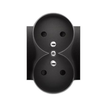 Simon 54 Premium czarny mat - pokrywa gniazda podwójnego z uziemieniem do ramek Premium DGZ2MZP/49