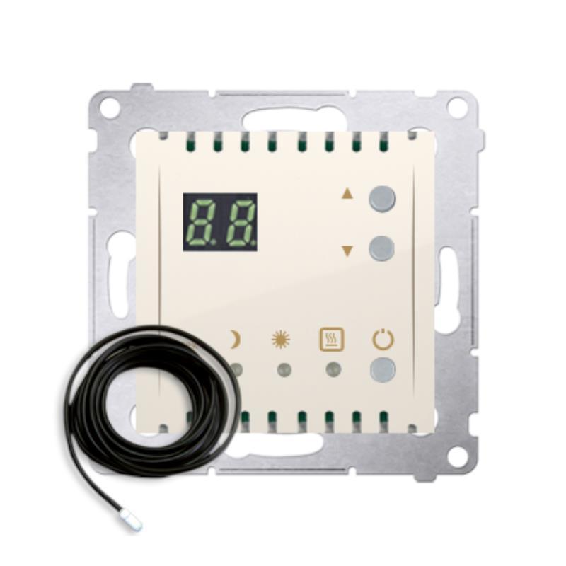 Simon 54 Premium kremowy - regulator temperatury z wyświetlaczem z czujnikiem zew. DTRNSZ.01/41