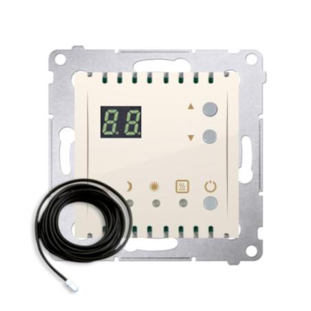 Simon 54 Premium kremowy - regulator temperatury z wyświetlaczem z czujnikiem zew. DTRNSZ.01/41