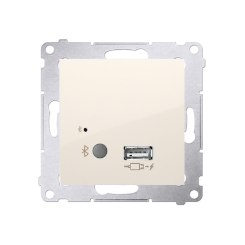 Simon 54 Premium kremowy - odbiornik Bluetooth z ładowarką USB D7501385.01/41