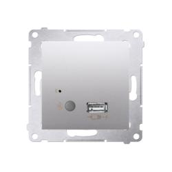 Simon 54 Premium srebrny mat - odbiornik Bluetooth z ładowarką USB D7501385.01/43