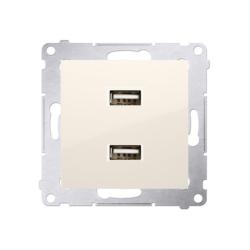 Simon 54 Premium kremowy - ładowarka USB podwójna DC2USB.01/41