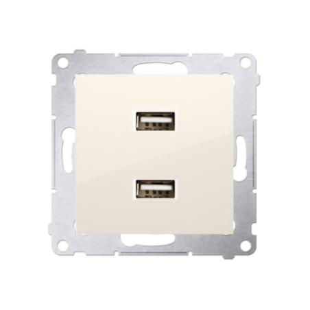 Simon 54 Premium kremowy - ładowarka USB podwójna DC2USB.01/41