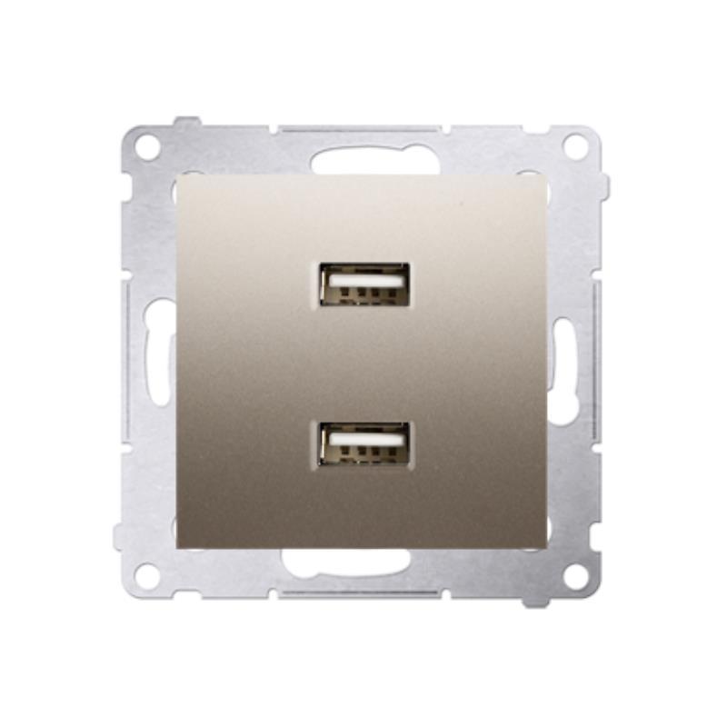 Simon 54 Premium złoty mat - ładowarka USB podwójna DC2USB.01/44