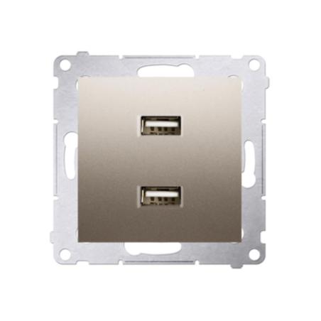 Simon 54 Premium złoty mat - ładowarka USB podwójna DC2USB.01/44