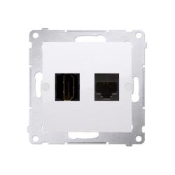 Simon 54 Premium biały - gniazdo HDMI + RJ45 DGHRJ45.01/11