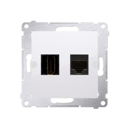 Simon 54 Premium biały - gniazdo HDMI + RJ45 DGHRJ45.01/11