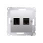 Simon 54 Premium srebrny mat - gniazdo HDMI + RJ45 DGHRJ45.01/43