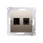 Simon 54 Premium złoty mat - gniazdo HDMI + RJ45 DGHRJ45.01/44