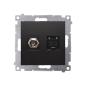 Simon 54 Premium czarny mat - gniazdo antenowe SAT pojedyncze + RJ45 DASFRJ45.01/49