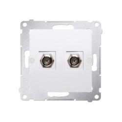 Simon 54 Premium biały - gniazdo antenowe typu F podwójne DASF2.01/11