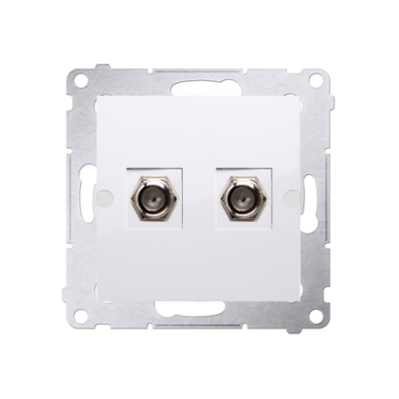 Simon 54 Premium biały - gniazdo antenowe typu F podwójne DASF2.01/11