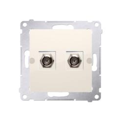 Simon 54 Premium kremowy - gniazdo antenowe typu F podwójne DASF2.01/41