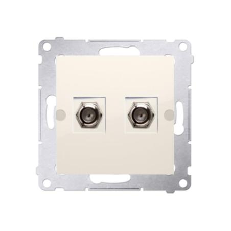 Simon 54 Premium kremowy - gniazdo antenowe typu F podwójne DASF2.01/41