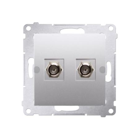 Simon 54 Premium srebrny mat - gniazdo antenowe typu F podwójne DASF2.01/43