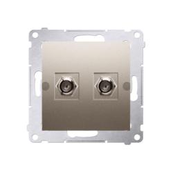 Simon 54 Premium złoty mat - gniazdo antenowe typu F podwójne DASF2.01/44