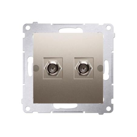 Simon 54 Premium złoty mat - gniazdo antenowe typu F podwójne DASF2.01/44