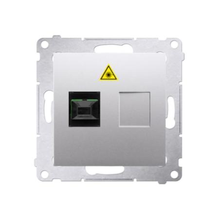 Simon 54 Premium srebrny mat - gniazdo światłowodowe / optyczne pojedyncze DGS1.01/43