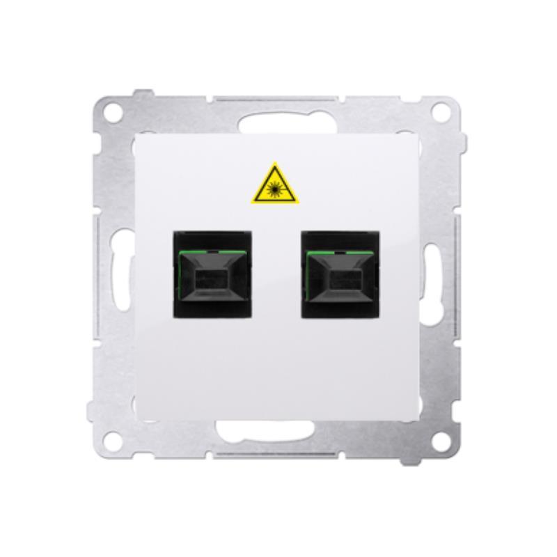 Simon 54 Premium biały - gniazdo światłowodowe / optyczne podwójne DGS2.01/11