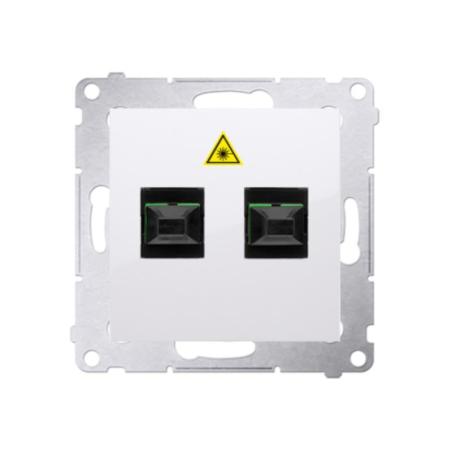 Simon 54 Premium biały - gniazdo światłowodowe / optyczne podwójne DGS2.01/11