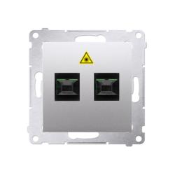 Simon 54 Premium srebrny mat - gniazdo światłowodowe / optyczne podwójne DGS2.01/43