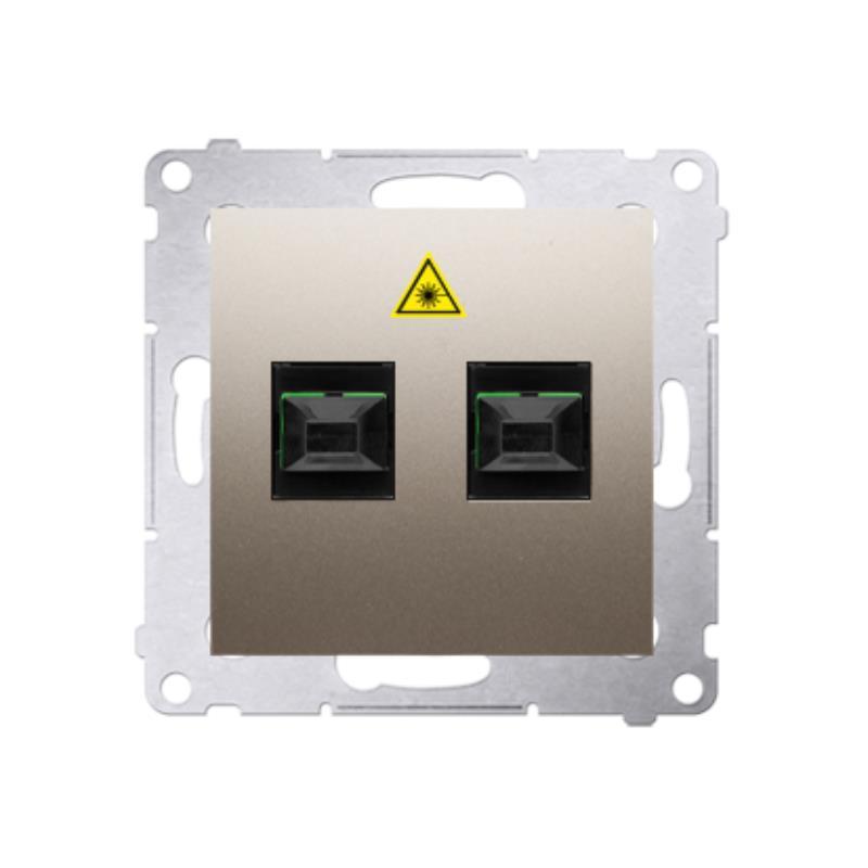 Simon 54 Premium złoty mat - gniazdo światłowodowe / optyczne podwójne DGS2.01/44