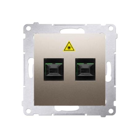 Simon 54 Premium złoty mat - gniazdo światłowodowe / optyczne podwójne DGS2.01/44