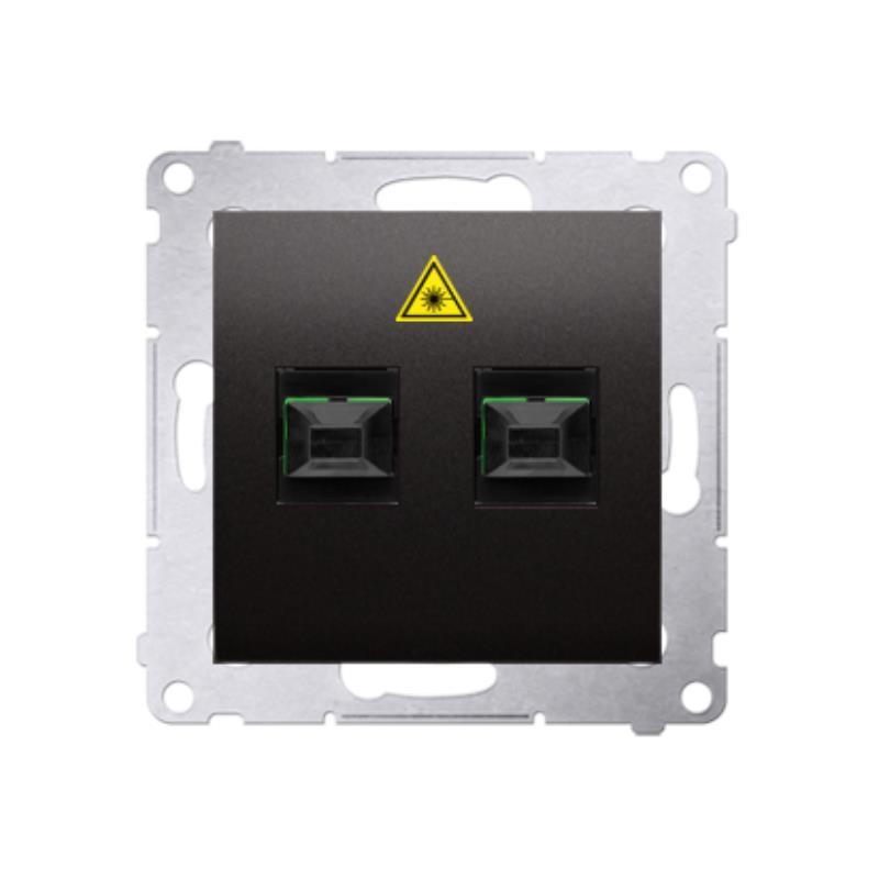 Simon 54 Premium antracyt - gniazdo światłowodowe / optyczne podwójne DGS2.01/48