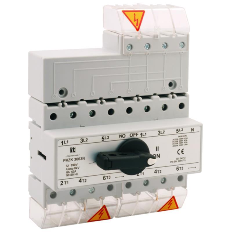 Przełącznik źródła zasilania 80A PRZK 3080N-W02 Przełącznik źródła zasilania 80A PRZK 3080N-W02