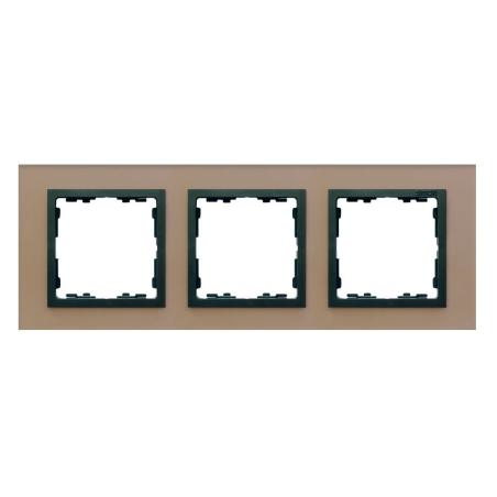 Simon 82 Nature - (seria szkło) - ramka 3-krotna - miedź/grafit - 82837-34