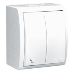 Simon Aquarius  - łącznik schodowy podwójny z podświetleniem AQW6/2L