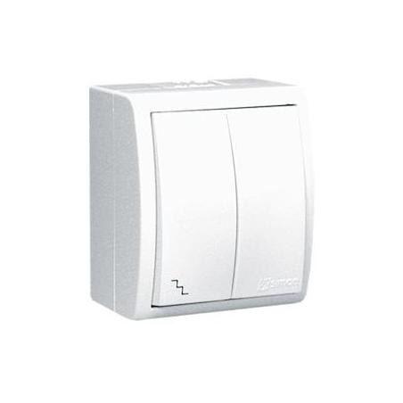 Simon Aquarius - łącznik schodowy podwójny z podświetleniem AQW6/2L Kontakt-Simon