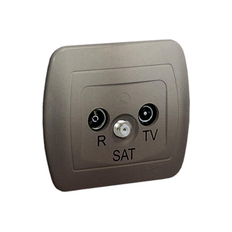 Simon Akord satyna - gniazdo antenowe RTV-SAT przelotowe AASP/11