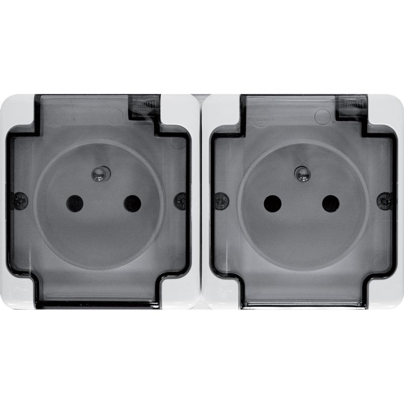 Kos Bryza biały - gniazdo podwójne 2x2P+Z - 181436 Kos Bryza biały - gniazdo podwójne 2x2P+Z - 181436