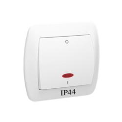 Simon Akord biały - przycisk dwubiegunowy z podświetleniem bryzgoszczelny - AW2BL/11 Kontakt-Simon