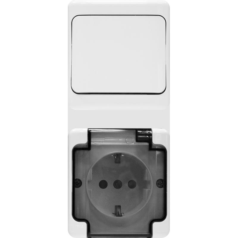 Kos Bryza biały - zestaw pionowy, Schuko - 181469