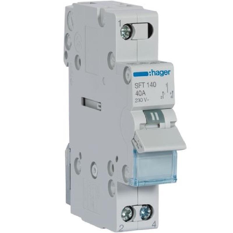 Przełącznik źródła zasilania I-0-II SFT140 40A 1P Hager