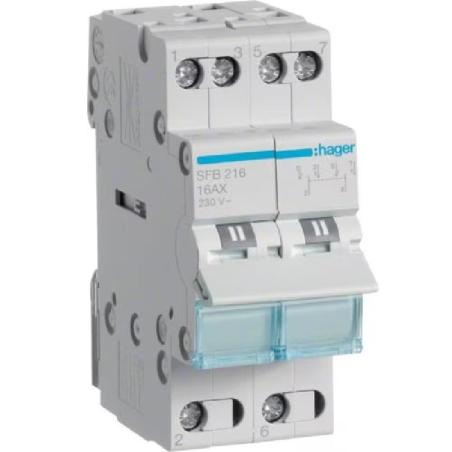 Przełącznik źródła zasilania I-0-II SFB216 16A 2P Hager