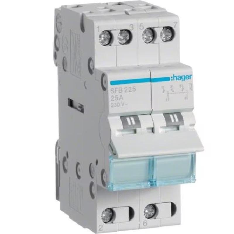 Przełącznik źródła zasilania I-0-II SFB225 25A 2P Hager