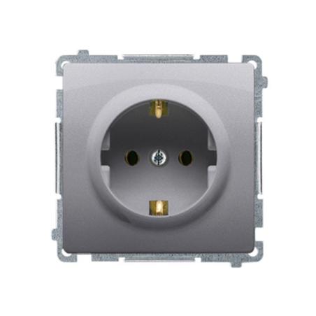 Simon Basic inox - gniazdo wtyczkowe SCHUKO BMGSZ1.01/21