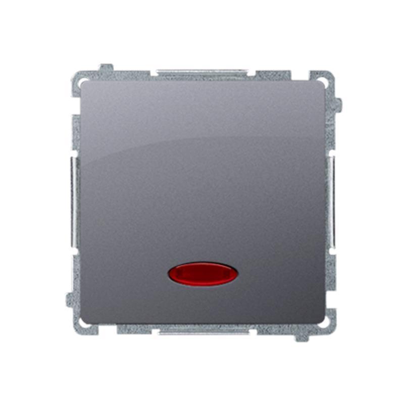 Simon Basic srebrny - łącznik jednobiegunowy z podświetleniem BMW1L.01/43