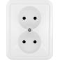 Kos Cosmo Line biały -  gniazdo podwójne 2x2P - 300435