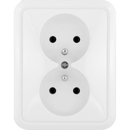 Kos Cosmo Line biały - gniazdo podwójne 2x2P+Z - 300436 Kos Elektro System